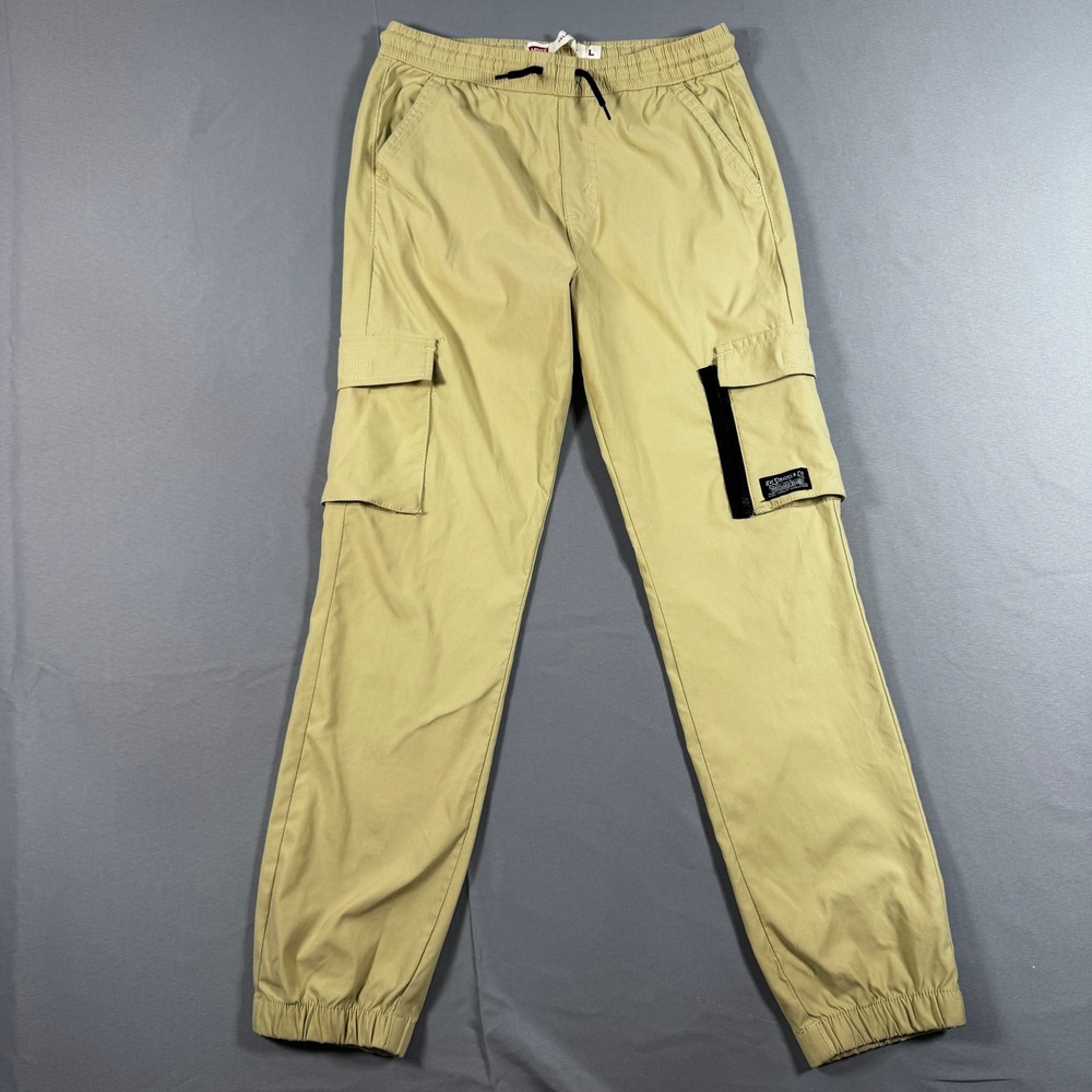 Levi's Boys Relaxed Fit Cargo Jogger Pants Safari Tan L 14-16 Outdoorsy Utility